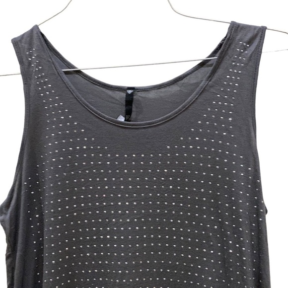 Love Culture Shirt Sleeveless shirt 100% Rayon size Large Gray with Decorations - Picture 2 of 6